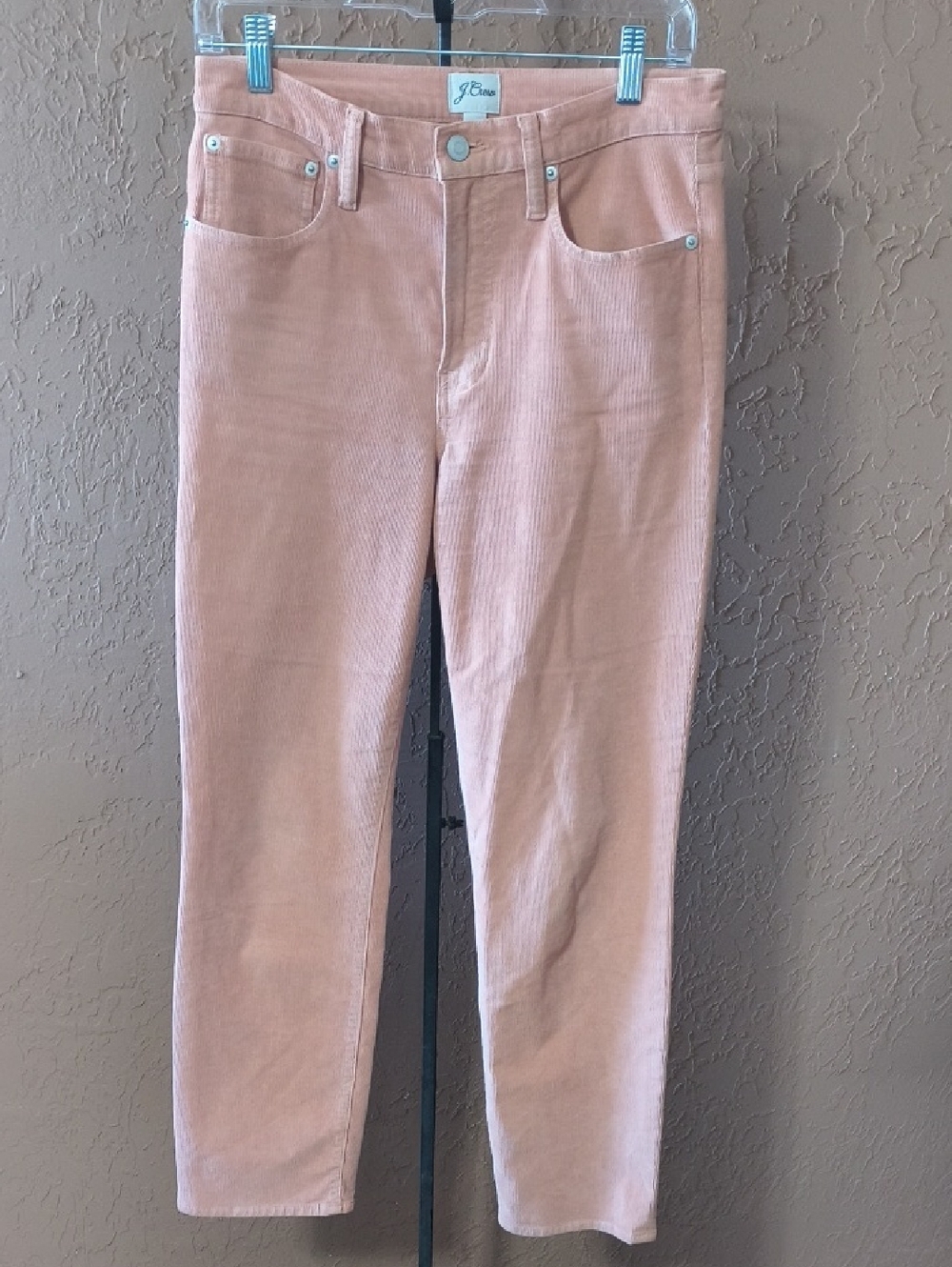 J. Crew Women's Peach Corduroy Straight-Leg Jeans Size 27
